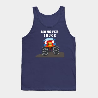 illustration of monster truck with cartoon style. Tank Top